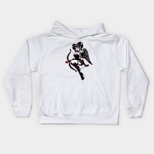 Gothic Cupid Pin-up Girl Kids Hoodie